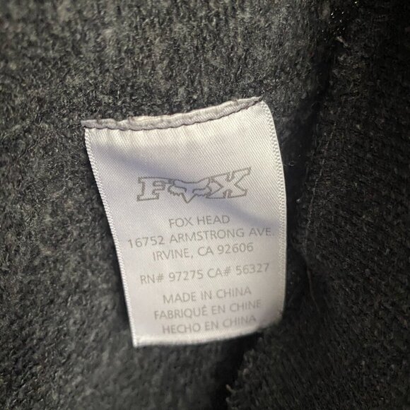 Fox Y2K Black Racing Hoodie Men's Size Small Graphic Logo Pullover - Picture 4 of 5